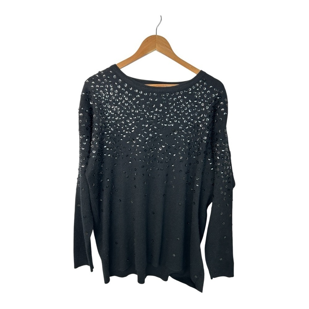 Vintage Maggie Lawerence 30% Wool Women’s Black Shimmery Sweater |‎ Sz Medium